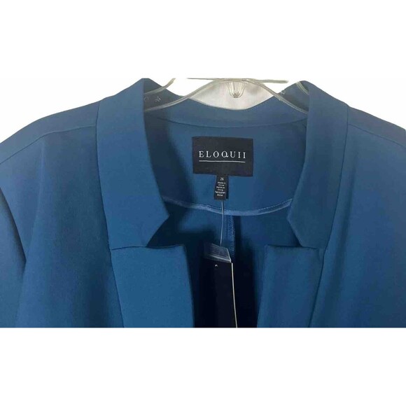 26 Eloquii Women’s Plus Size Stretch Blue/Green Work Blazer Rayon/nylon/spandex - Picture 4 of 5